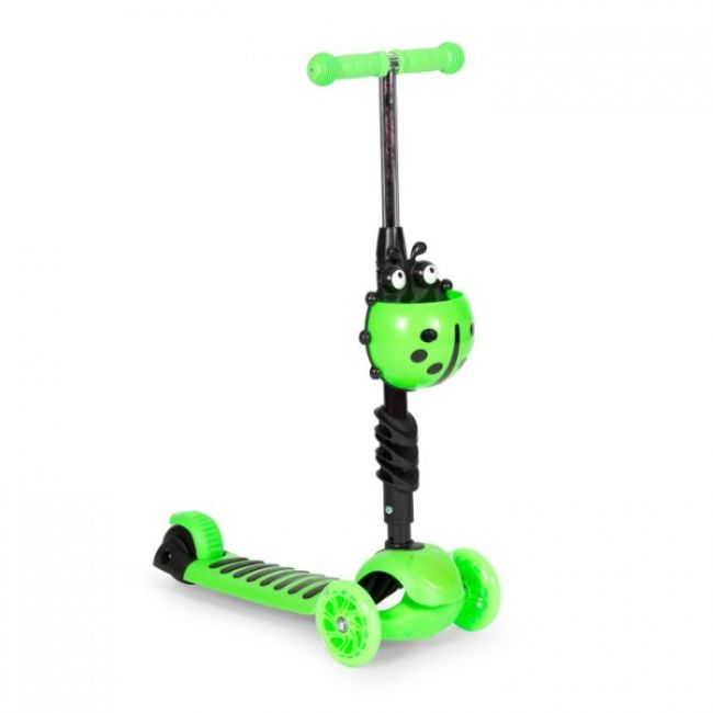 Trotineta 5 in 1 cu sezut si 3 roti cu led ecotoys ym-sw-6 - verde edeediym-sw-6green