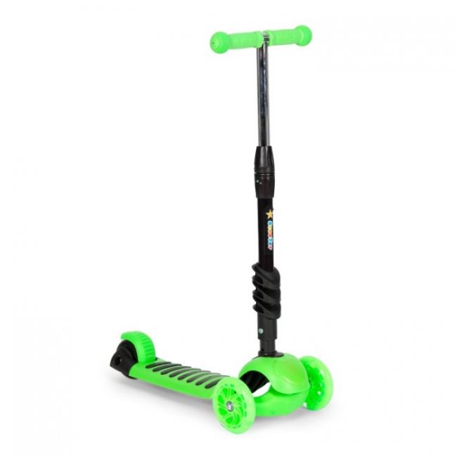 Trotineta 5 in 1 cu sezut si 3 roti cu led ecotoys ym-sw-6 - verde edeediym-sw-6green