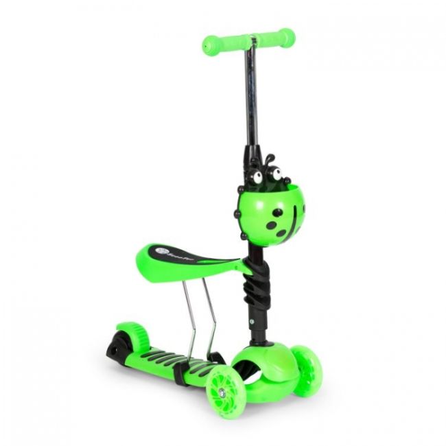 Trotineta 5 in 1 cu sezut si 3 roti cu led ecotoys ym-sw-6 - verde edeediym-sw-6green