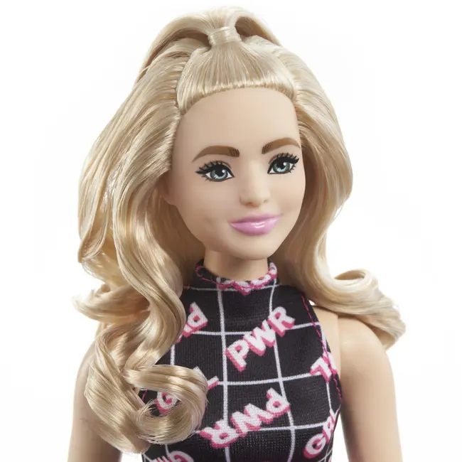 PAPUSA BARBIE FASHIONISTA BLONDA CU BORSETA ROZ VIVMTFBR37_HPF78