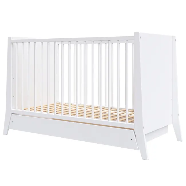 Patut copii din lemn hubners cosmo 120x60 cm alb cu sertar hubphcos12als