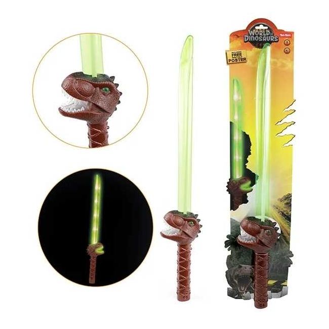 Sabie laser cu sunete si lumini Jurassic Revival 74cm Toi-Toys TT12054A BBJTT12054A_Verde