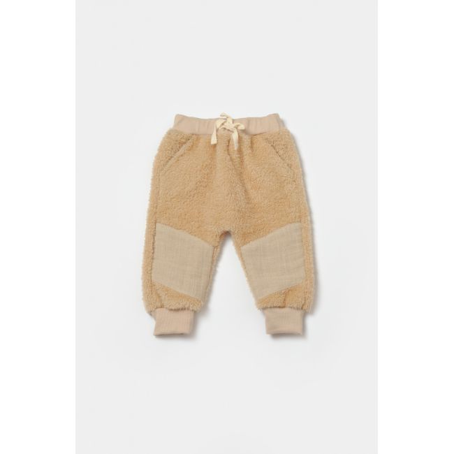 Set bluza cu buzunar si pantaloni Ursulet, Winter muselin, 100% bumbac dublat - Apricot, BabyCosy (Marime: 9-12 luni) JEMBC-CSYM7032-9