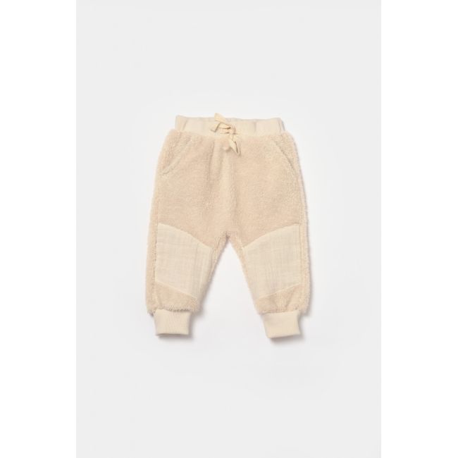 Set bluza cu buzunar si pantaloni Ursulet, Winter muselin, 100% bumbac dublat - Stone, BabyCosy (Marime: 3-6 Luni) JEMBC-CSYM7030-3
