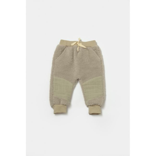 Set bluza cu buzunar si pantaloni Ursulet, Winter muselin, 100% bumbac dublat - Verde, BabyCosy (Marime: 3-6 Luni) JEMBC-CSYM7031-3