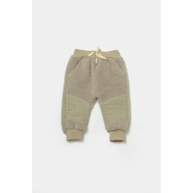 Set bluza cu buzunar si pantaloni Ursulet, Winter muselin, 100% bumbac dublat - Verde, BabyCosy (Marime: 9-12 luni) JEMBC-CSYM7031-9