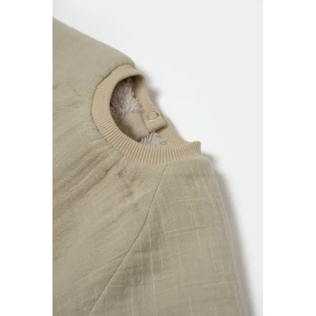 Set bluza cu buzunar si pantaloni Ursulet, Winter muselin, 100% bumbac dublat - Verde, BabyCosy (Marime: 9-12 luni) JEMBC-CSYM7031-9