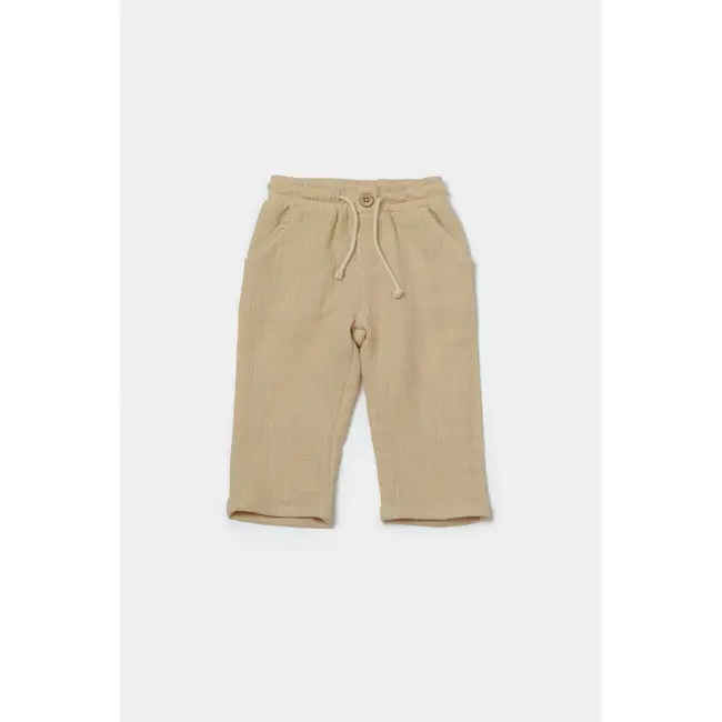 Set bluza cu gluga si pantaloni, Winter muselin, 100% bumbac - Apricot, BabyCosy (Marime: 12-18 Luni) JEMBC-CSYM7035-12