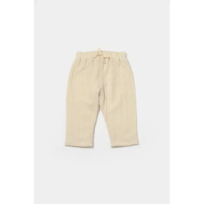 Set bluza cu nasturi si pantaloni , Winter muselin, 100% bumbac - Stone, BabyCosy (Marime: 12-18 Luni) JEMBC-CSYM7018-12