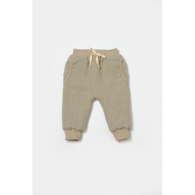 Set bluza dublata si pantaloni Ursulet, Winter muselin, 100% bumbac - Verde, BabyCosy (Marime: 12-18 Luni) JEMBC-CSYM7028-12