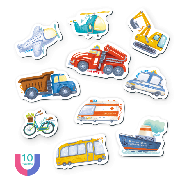 Set magnetic - invat mijloacele de transport in lb. engleza