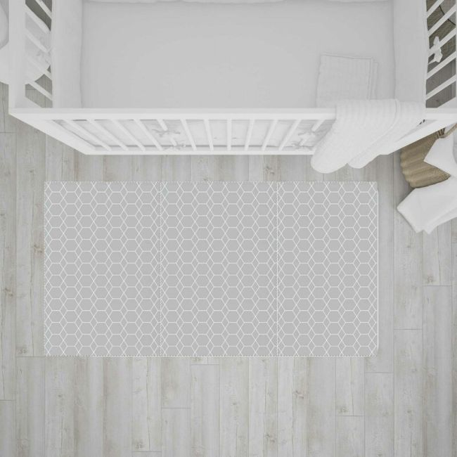 Bocioland - Covoras de joaca Honeycomb, Pliabil, Protectie impotriva loviturilor, Dimensiune mare, 200 x 150 cm, Cu Imprimeu pe ambele parti, Potrivit pentru utlizare atat in interior, cat si in exterior BYNBL121