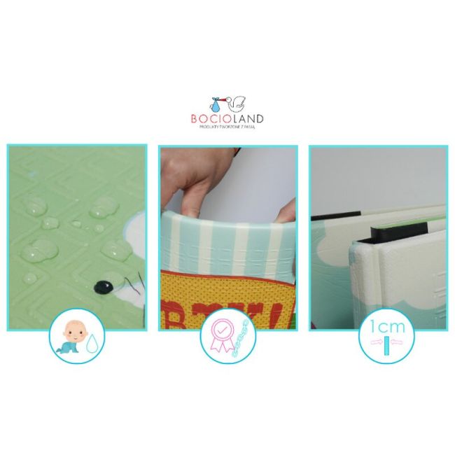 Bocioland - Covoras de joaca Honeycomb, Pliabil, Protectie impotriva loviturilor, Dimensiune mare, 200 x 150 cm, Cu Imprimeu pe ambele parti, Potrivit pentru utlizare atat in interior, cat si in exterior BYNBL121