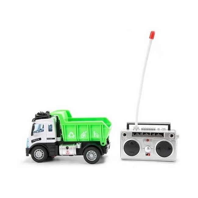 Camion gunoi cu telecomanda, lumini si sunete 13cm Toi-Toys TT25008ZG BBJTT25008ZG_Verde