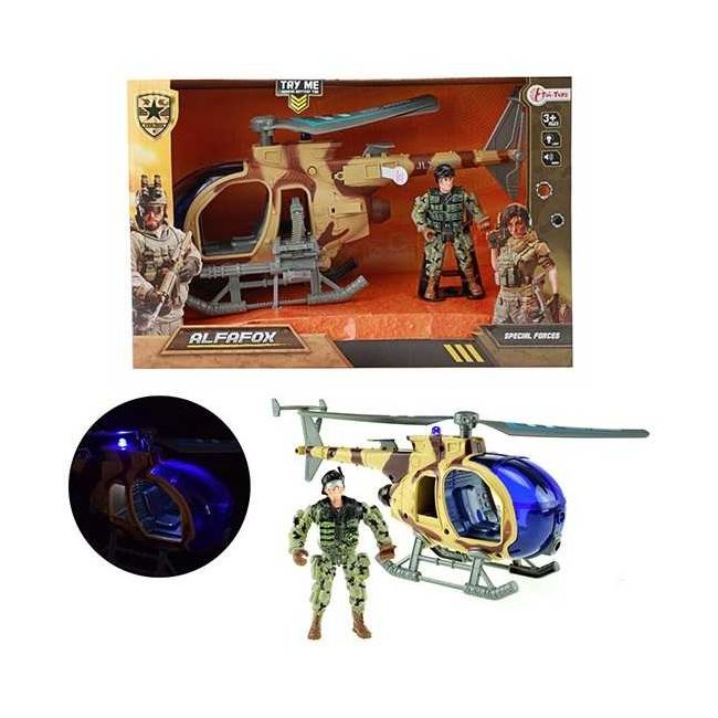 Elicopter Militar 27cm cu Sunete, Lumini si Soldat inclus Toi-Toys TT15611A BBJTT15611A_Initiala
