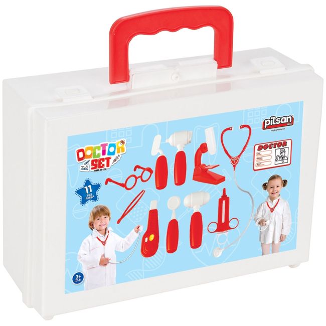 Jucarie pilsan trusa medicala doctor set in bag blue hubpl-03-310-bl