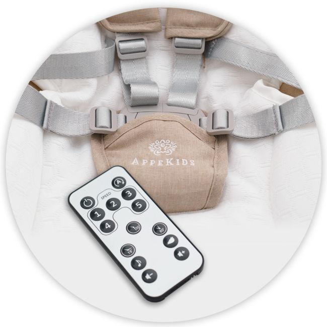 Leagan electric multifunctional pentru bebelusi AppeKids - I-Size - Bubble Beige KRTAK274889