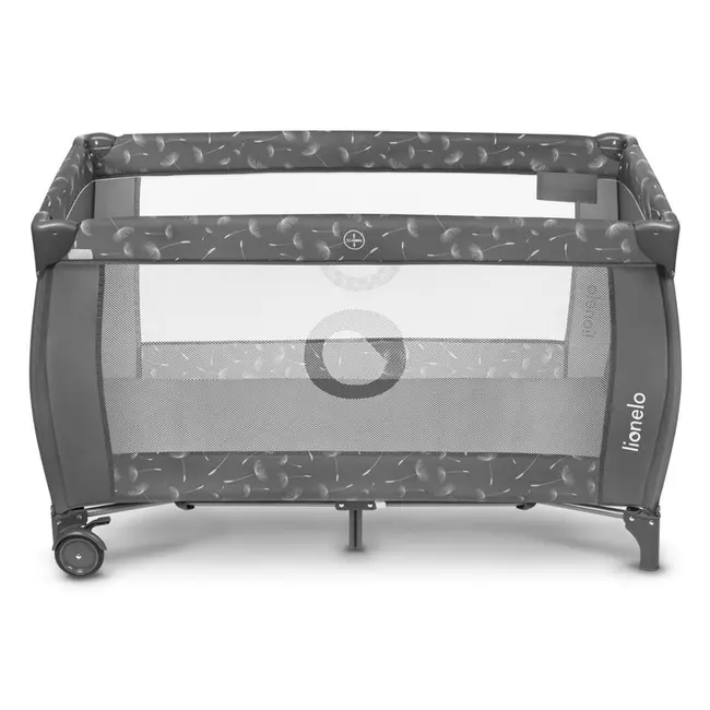 Lionelo - Patut pliant cu doua nivele Sven Plus, 120x60 cm, arcada jucarii, masuta de infasat, vibratii, melodii, conform cu standardele europeane de securitate EN716 si EN12221, Grey BYNLO-SVEN_PLUS_GREY_CONCRETE