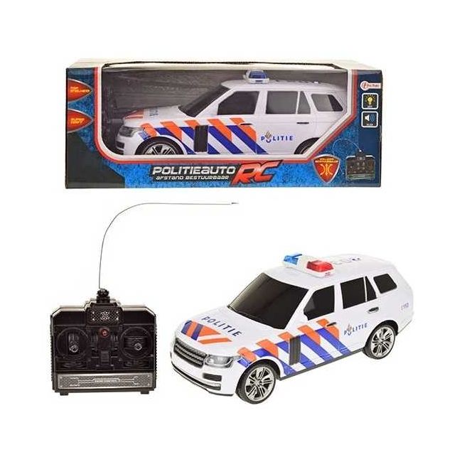 Masina de Politie cu Telecomanda, Sunete si Lumini Toi-Toys TT14071A BBJTT14071A_Alb