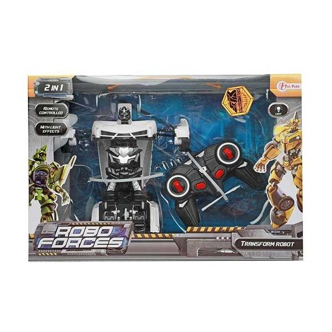 Masina de politie Transformer Roboforces, cu telecomanda si lumini Toi-Toys TT25854A BBJTT25854A_Alb