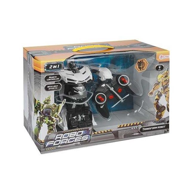 Masina de politie Transformer Roboforces, cu telecomanda si lumini Toi-Toys TT25854A BBJTT25854A_Alb