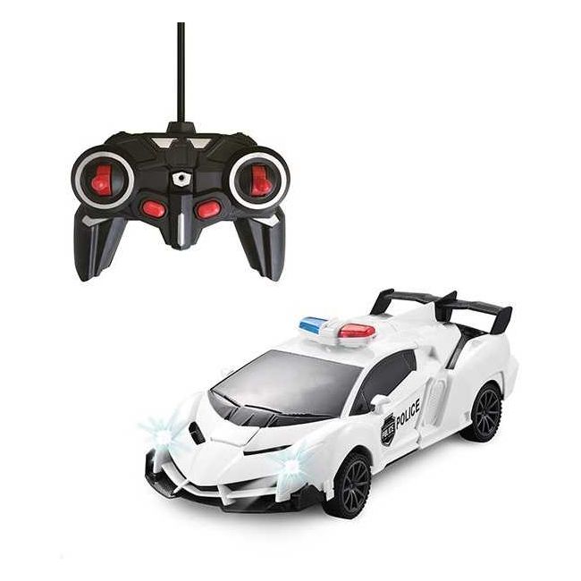 Masina de politie Transformer Roboforces, cu telecomanda si lumini Toi-Toys TT25854A BBJTT25854A_Alb