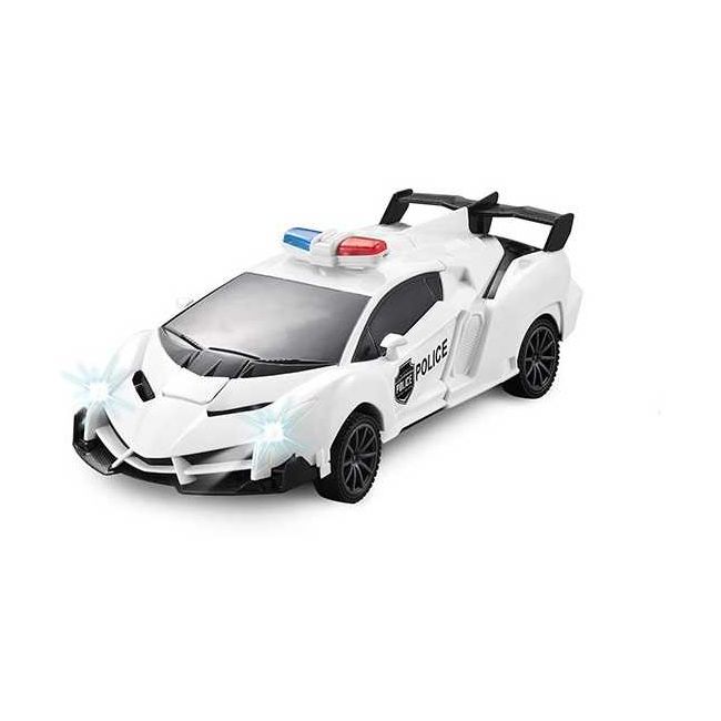Masina de politie Transformer Roboforces, cu telecomanda si lumini Toi-Toys TT25854A BBJTT25854A_Alb
