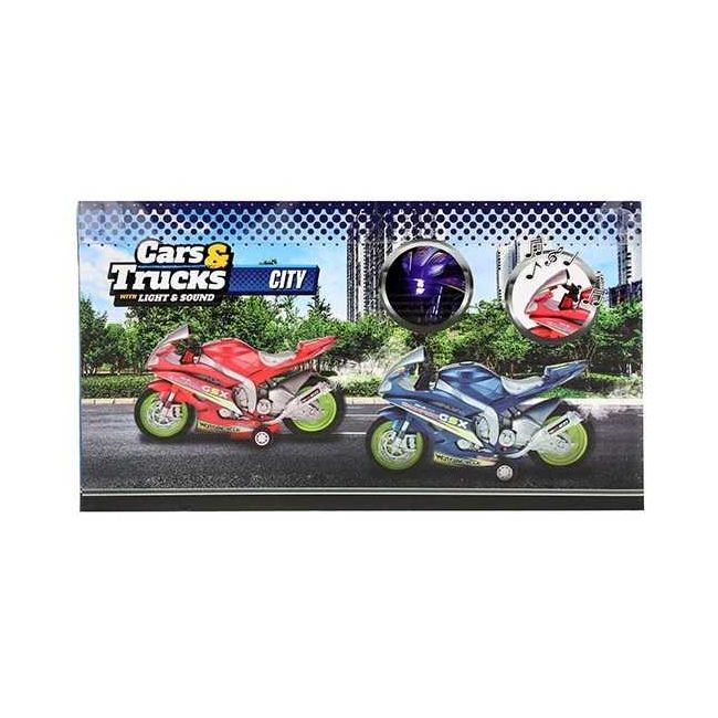Motocicleta de Curse cu Lumini si Sunete 30 cm Toi-Toys TT29210Z BBJTT29210Z_Albastru