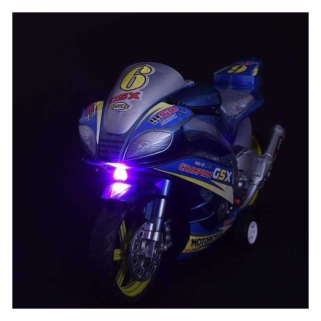 Motocicleta de Curse cu Lumini si Sunete 30 cm Toi-Toys TT29210Z BBJTT29210Z_Albastru
