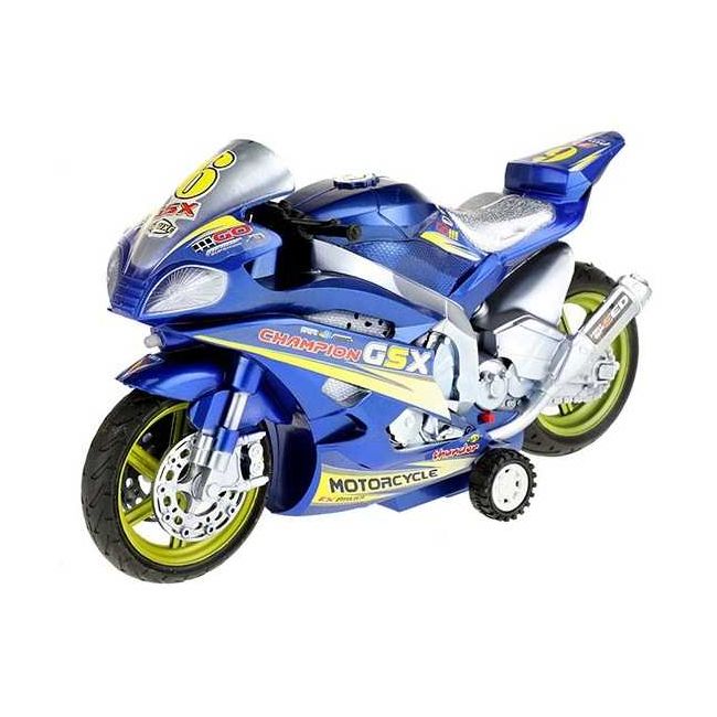 Motocicleta de Curse cu Lumini si Sunete 30 cm Toi-Toys TT29210Z BBJTT29210Z_Albastru