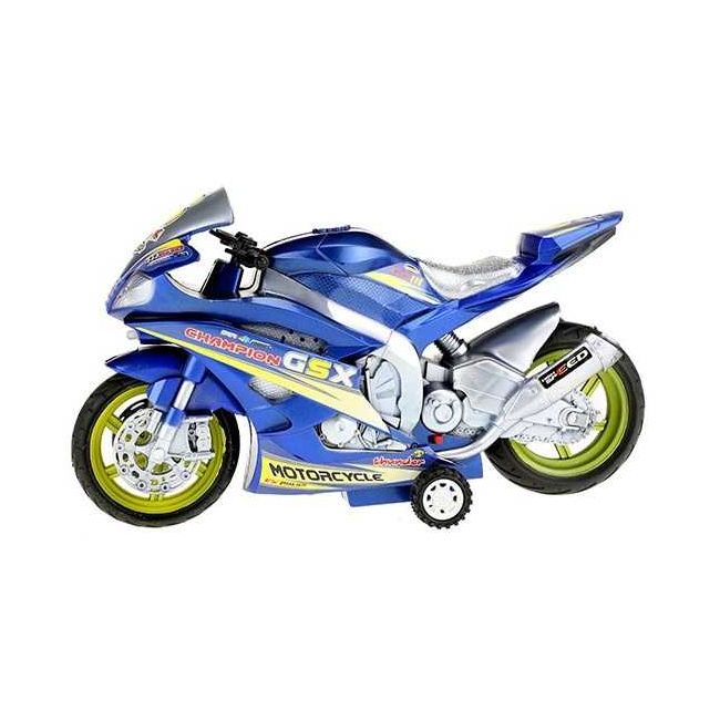 Motocicleta de Curse cu Lumini si Sunete 30 cm Toi-Toys TT29210Z BBJTT29210Z_Albastru