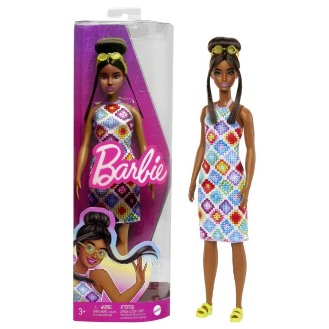 PAPUSA BARBIE FASHIONISTA SATENA CU OCHELARI DE SOARE GALBENI VIVMTFBR37_HJT07