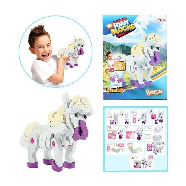 Puzzle 3D Spuma Cal 59 piese Toi-Toys TT43541A BBJTT43541A_Initiala
