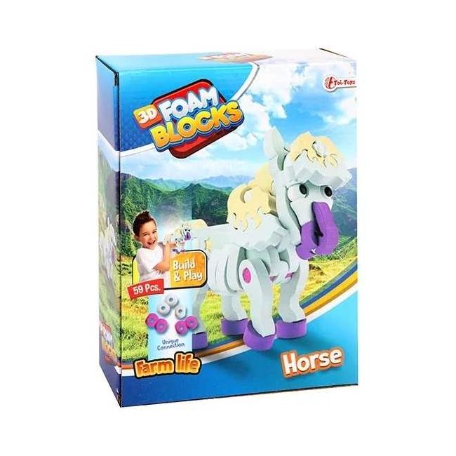 Puzzle 3D Spuma Cal 59 piese Toi-Toys TT43541A BBJTT43541A_Initiala