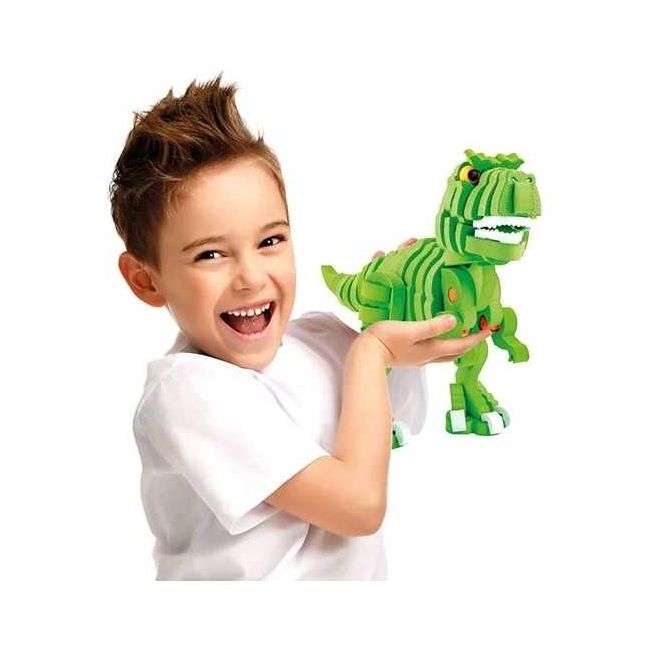 Puzzle 3D Spuma Dino T-Rex 104 piese Toi-Toys TT43542A BBJTT43542A_Verde