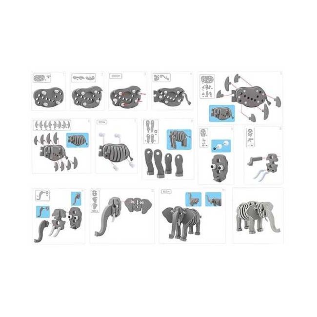 Puzzle 3D Spuma Elefant 75 piese Toi-Toys TT43545A BBJTT43545A_Gri