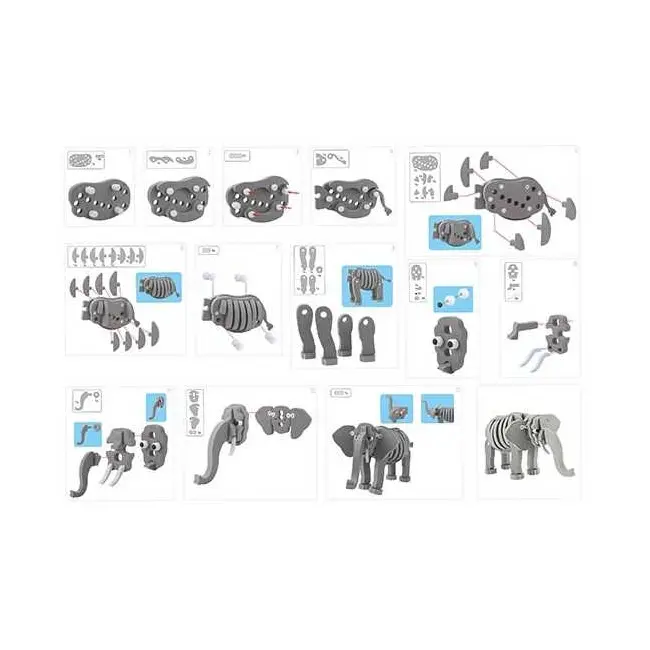 Puzzle 3D Spuma Elefant 75 piese Toi-Toys TT43545A BBJTT43545A_Gri