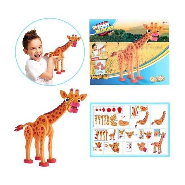 Puzzle 3D Spuma Girafa 104 piese Toi-Toys TT43547A BBJTT43547A_Portocaliu