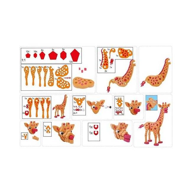Puzzle 3D Spuma Girafa 104 piese Toi-Toys TT43547A BBJTT43547A_Portocaliu