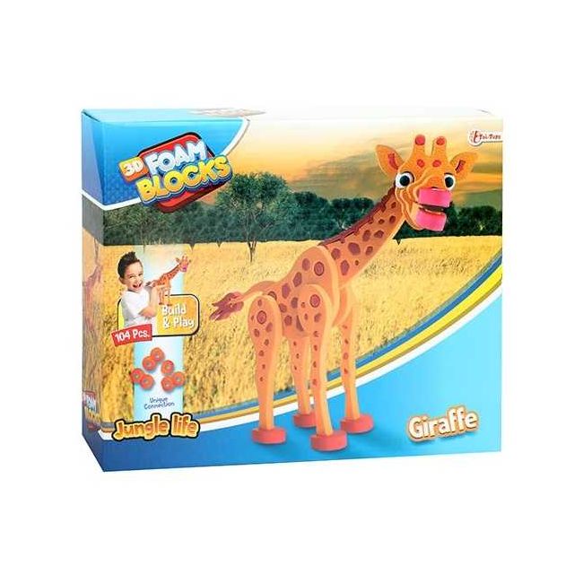 Puzzle 3D Spuma Girafa 104 piese Toi-Toys TT43547A BBJTT43547A_Portocaliu