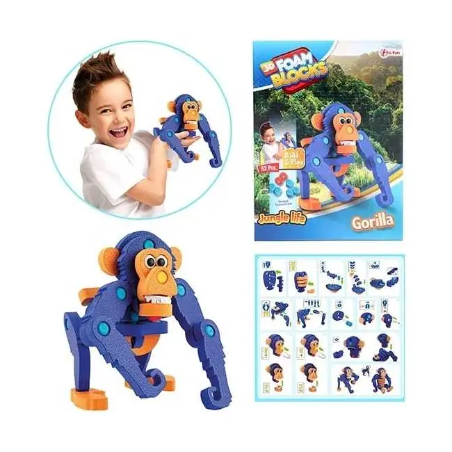 Puzzle 3D Spuma Maimutica 52 piese Toi-Toys TT43543A BBJTT43543A_Albastru