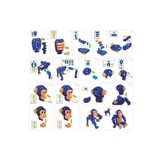 Puzzle 3D Spuma Maimutica 52 piese Toi-Toys TT43543A BBJTT43543A_Albastru