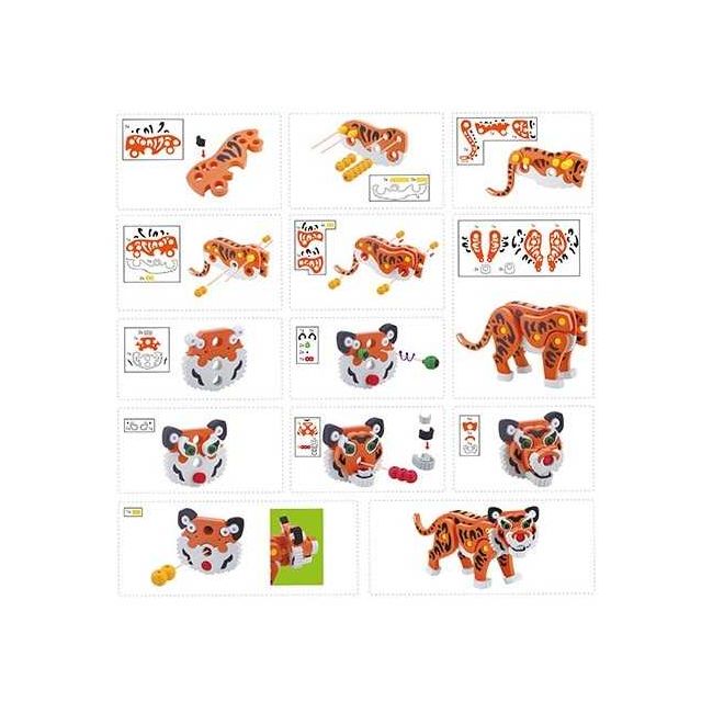 Puzzle 3D Spuma Tigru 121 piese Toi-Toys TT43546A BBJTT43546A_Portocaliu