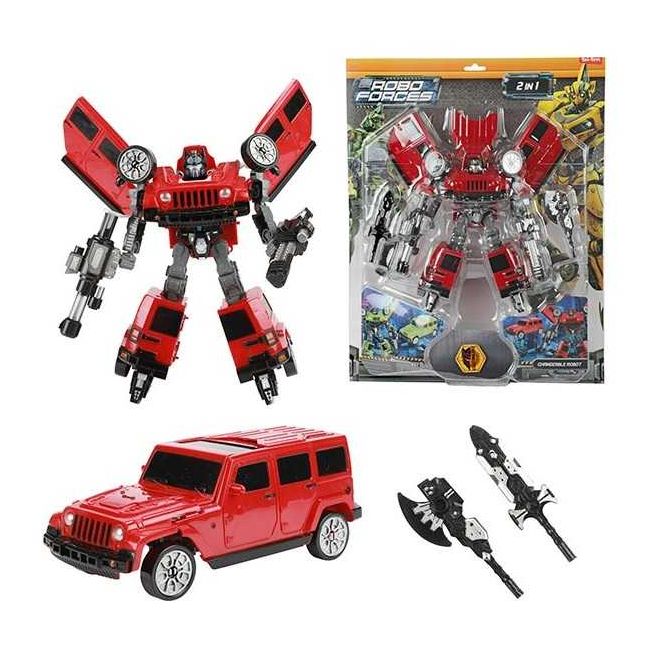Robot Transformabil in Masina SUV Roboforces 20 cm Toi-Toys TT30087Z BBJTT30087Z_Rosu