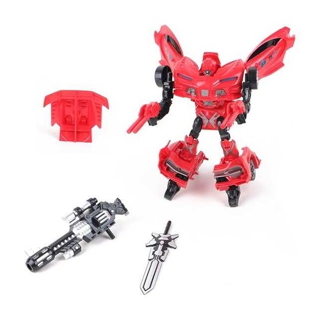 Robot Transformabil in Masina Sport Roboforces 26 cm Toi-Toys TT30090Z BBJTT30090Z_Rosu