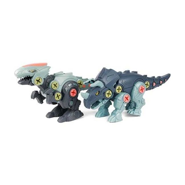Set 2 Dinozauri Demontabili cu Surubelnita Inclusa Toi-Toys TT43965Z BBJTT43965Z_Albastru
