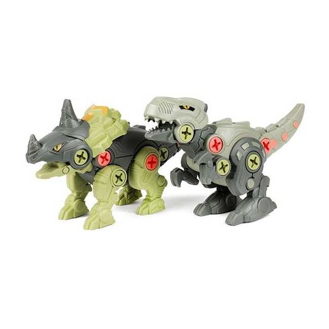 Set 2 Dinozauri Demontabili cu Surubelnita Inclusa Toi-Toys TT43965Z BBJTT43965Z_Verde