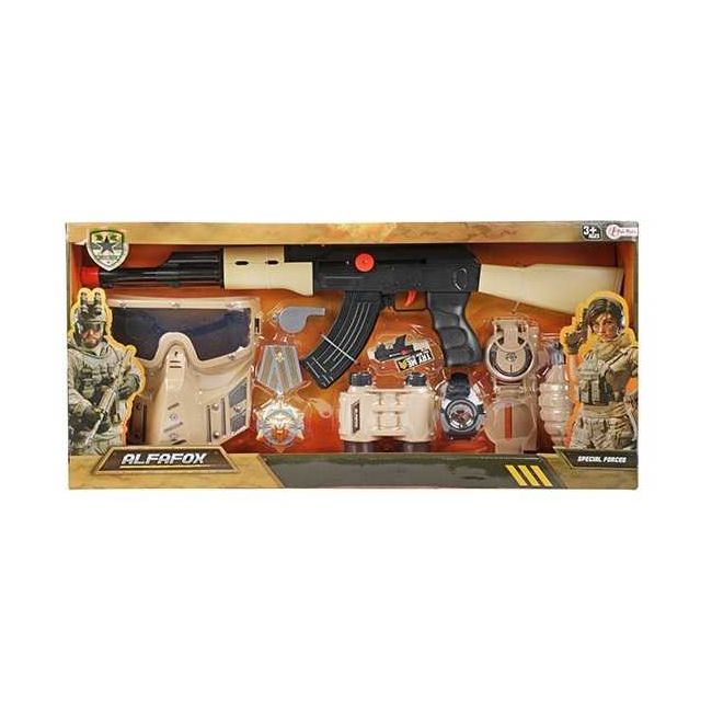 Set militar 8 piese ALFAFOX Ansamblu Militar Desert - Cu Lumini Toi-Toys TT15081A BBJTT15081A_Initiala