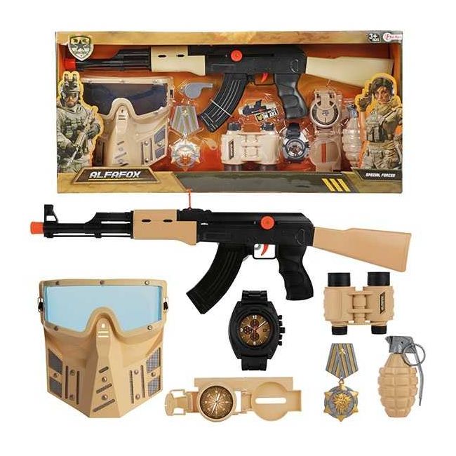 Set militar 8 piese ALFAFOX Ansamblu Militar Desert - Cu Lumini Toi-Toys TT15081A BBJTT15081A_Initiala