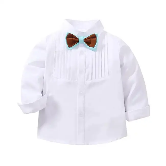 Costum elegant cu papion bleu cu crem ADtz1280-1-DE3